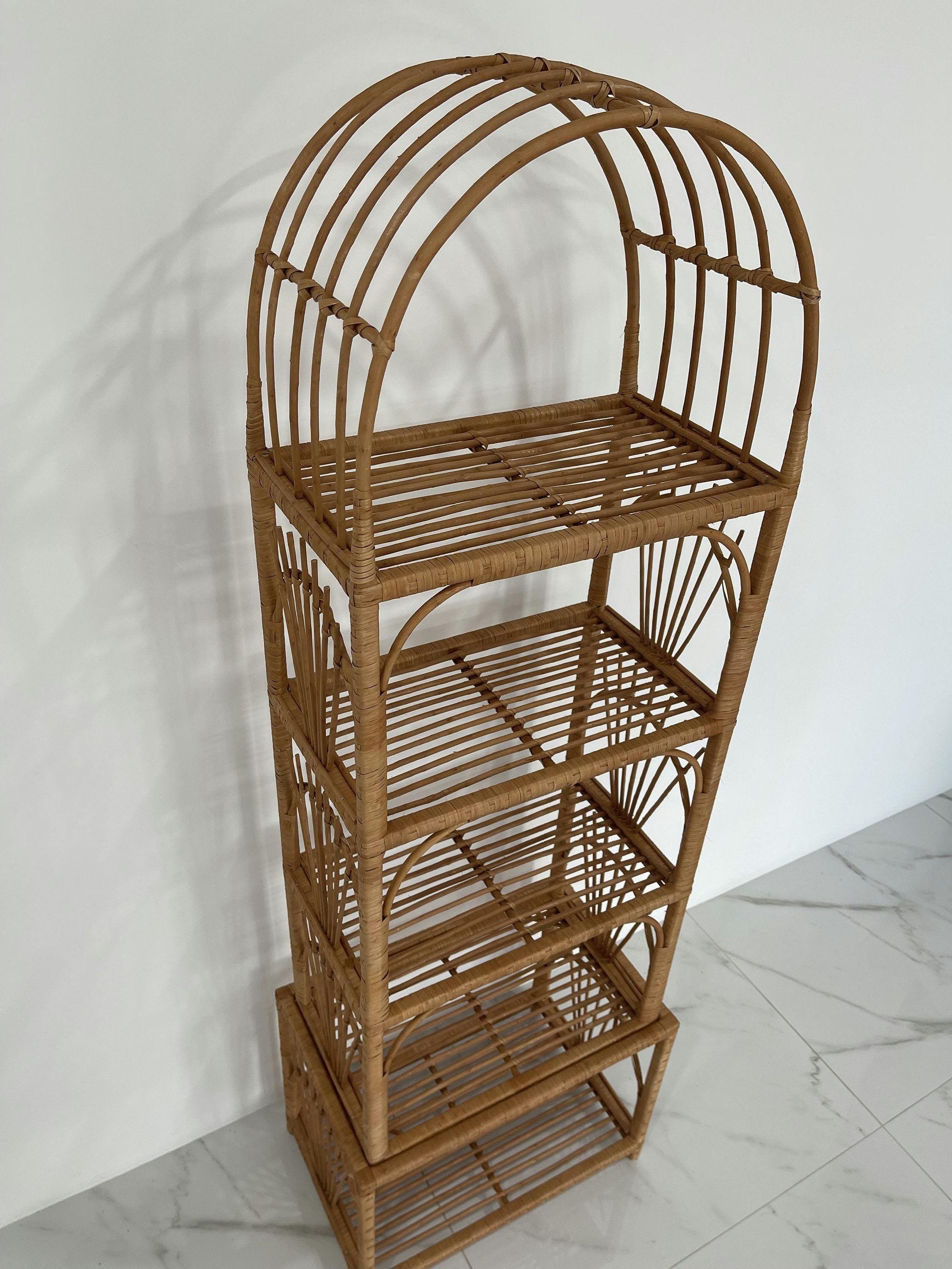 Wicker Shelving Unit, Wicker bookshelf, Wicker Book Shelf, Wicker Shelf, Wicker Rattan Shelf, Wicker Shelving, Open Shelves Bookcase